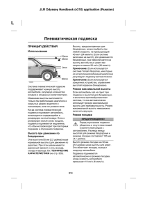 L Пневматическая подвеска JLR Odyssey Handbook (v210) application (Russian) ПРИНЦИП ДЕЙСТВИЯ