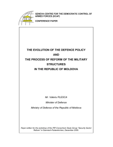 the evolution of the defence policy and the process of reform