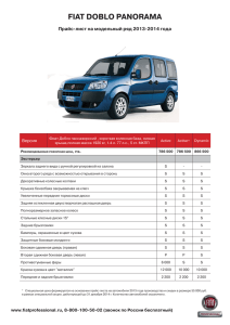 FIAT DOBLO PANORAMA Прайс-лист на модельный ряд 2013-2014 года Версия