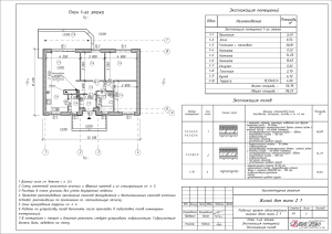 Жилой дом типа Z 7 План 1-го этажа Экспликация помещений