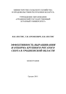 Эффективность выращивания и откорма крупного рогатого