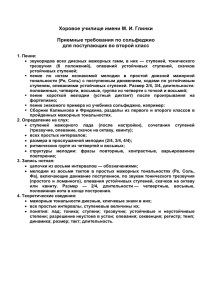 Хоровое училище имени M. И. Глинки Приемные требования по