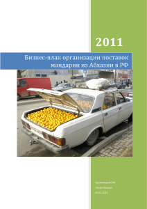 Бизнес-план организации поставок мандарин из Абхазии в РФ