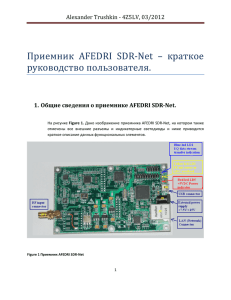 Приемник AFEDRI SDR-Net – краткое руководство пользователя.