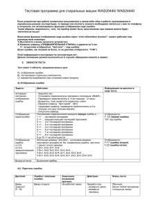 Тестовая программа для стиральных машин WAS20440