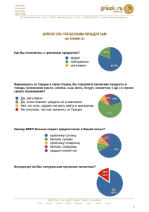 ОПРОС ПО ГРЕЧЕСКИМ ПРОДУКТАМ на Greek.ru 19% 81%