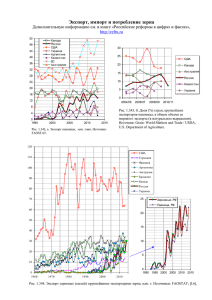 Экспорт, импорт и потребление зерна