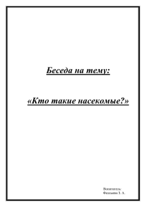 Беседа на тему "Кто такие насекомые?"