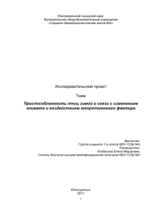 Южноуральский городской округ Муниципальное общеобразовательное учреждение «Средняя общеобразовательная школа №3»