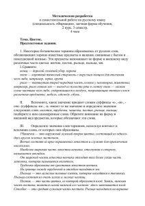 Методическая разработка к самостоятельной работе по русскому языку 2 курс, 3 семестр,