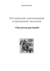 Методические рекомендации к проведению экскурсии  «Экология растений»