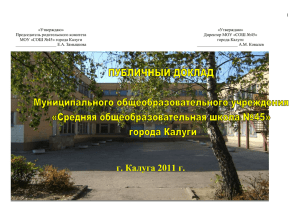 Публичный доклад - 2011