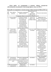 План  работ   по  содержанию  и ... собственников помещений в многоквартирных домах на 2013г.: