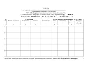 СПИСОК - Свердловская областная клиническая больница №1