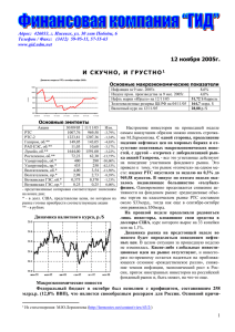 12 ноября 2005г. Основные макроэкономические показатели