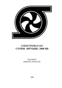 Технический паспорт "Электронасос серии "Иртыш" 2000 НБ"
