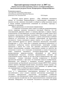 Краткий промежуточный отчет за 2007 год. Оценка последствий