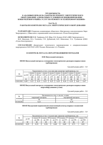 ТРУДОЕМКОСТЬ К «БАЗОВЫМ ЦЕНАМ НА РАБОТЫ ПО РЕМОНТУ ЭНЕРГЕТИЧЕСКОГО