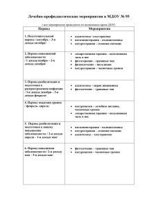 Лечебно-профилактические мероприятия в МДОУ № 95 ( все