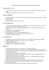 Программа  вступительного  испытания по русскому языку языка.