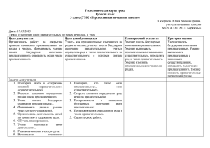 Технологическая карта урока - Официальный сайт МОУ СОШ