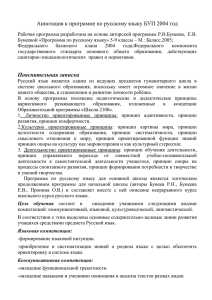 Аннотация к рабочей программе по русскому языку. 5