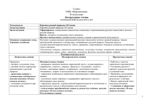 ТЕХНОЛОГИЧЕСКАЯ КАРТА ИЗУЧЕНИЯ ТЕМЫ