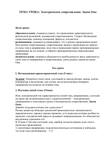 ТЕМА УРОКА: Электрическое сопротивление