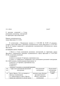 13.11.2014 № 427 О внесении изменений в Схему размещения