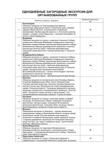 однодневные загородные экскурсии для организованных групп