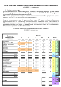 Анализ проведения муниципального этапа Всероссийской