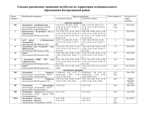 Сводное расписание движения автобусов на территории