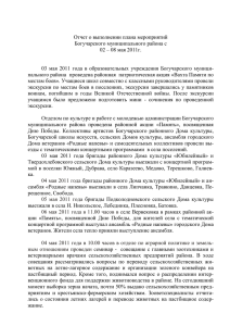 Отчет о выполнении плана мероприятий Богучарского муниципального района с