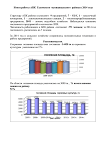 Итоги работы АПК Галичского муниципального района в 2014 году