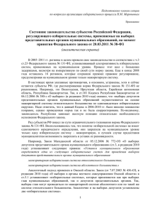 Состояние законодательства субъектов Российской Федерации