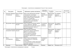 Календарно - тематическое планирование 8 класс (2 часа в