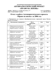 Утверждаю: - Антинаркотический проект "Право на жизнь"