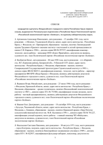 СПИСОК - Избирательная комиссия Республики Крым