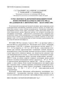 Турбулентность вечерней низкоширотной ионосферной плазмы