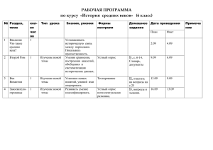 РАБОЧАЯ ПРОГРАММА