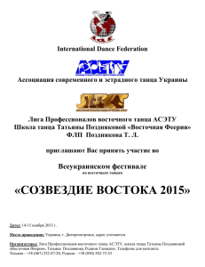 International Dance Federation Ассоциация современного и эстрадного танца Украины