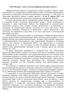 СКМ «Надзор» - один из методов профилактики преступности