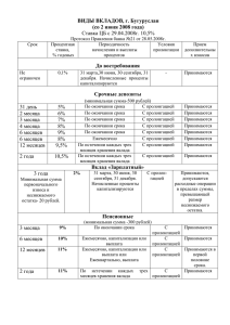 ВИДЫ ВКЛАДОВ, г. Бугуруслан (со 2 июня 2008 года) Ставка ЦБ