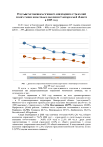 Результаты токсикологического мониторинга отравлений химическими веществами населения Новгородской области