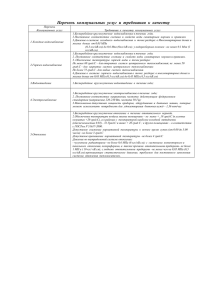 Перечень коммунальных услуг и требования к качеству