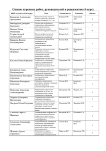 Список тем курсовых работ 2011 год (4 курс)