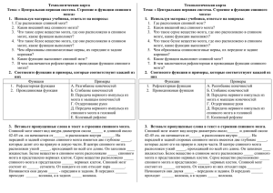 Технологическая карта Тема: « Центральная нервная система