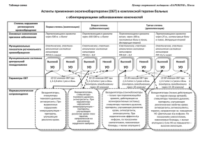Таблица-схема - Центр спортивной медицины "БАРОКОМ"
