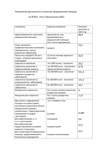 Показатели доступности и качества медицинской помощи по КГБУЗ  «Усть-Пристанская ЦРБ» 89,9