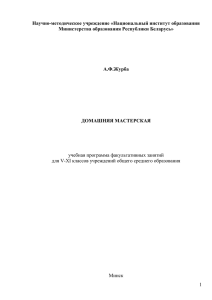 Домашняя мастерская. Учебная программа факультативных